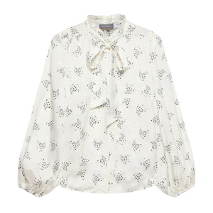 Mint Velvet Cream Star Print Ruffle Blouse
